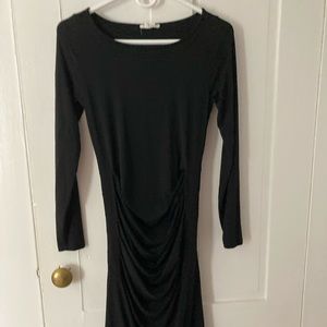 Ingrid and Isabel long sleeve pleated maternity dress